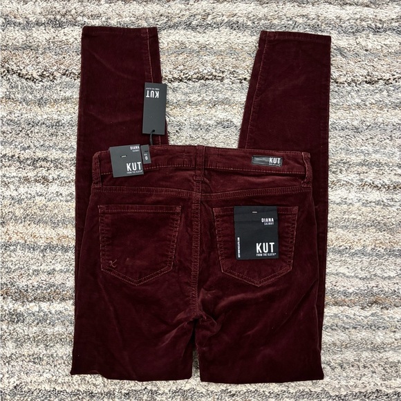 KUT From The Kloth Diana Skinny Corduroy Jeans In Currant Sz 0 NWT | KUT Jeans - - Picture 8 of 13